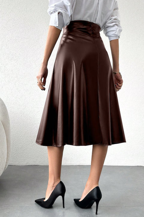 Fusta Dama Din Piele Ecologica Cu Tiv Evazat