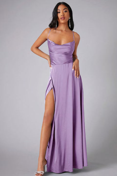 Rochie Dama, Satin, Eleganta, Cu Bretele Incrucisate